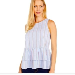 Vinyard Vines Peplum Sleeveless Ruffled Tank Top Medium